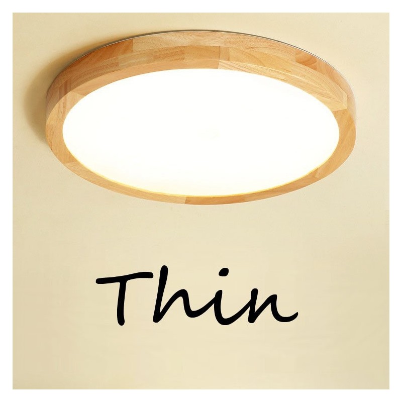 Ultra thin Round Wood Ceiling Lamp Solid Wood Acrylic Ceiling Lamp Nordic Lights