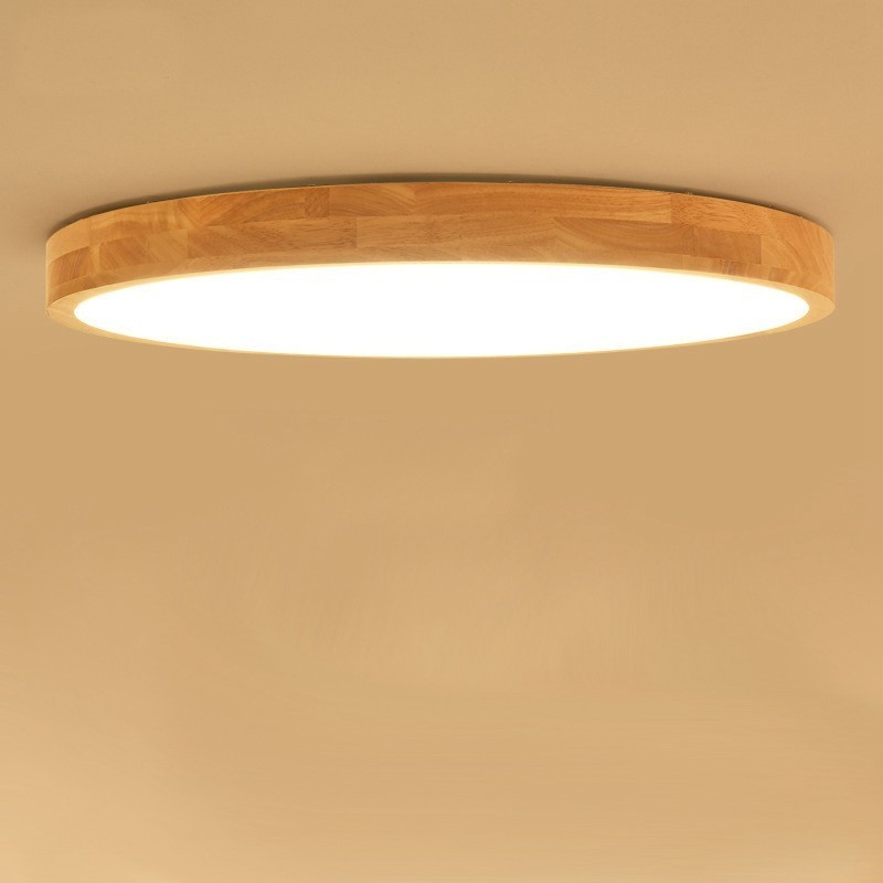 Ultra thin Round Wood Ceiling Lamp Solid Wood Acrylic Ceiling Lamp Nordic Lights