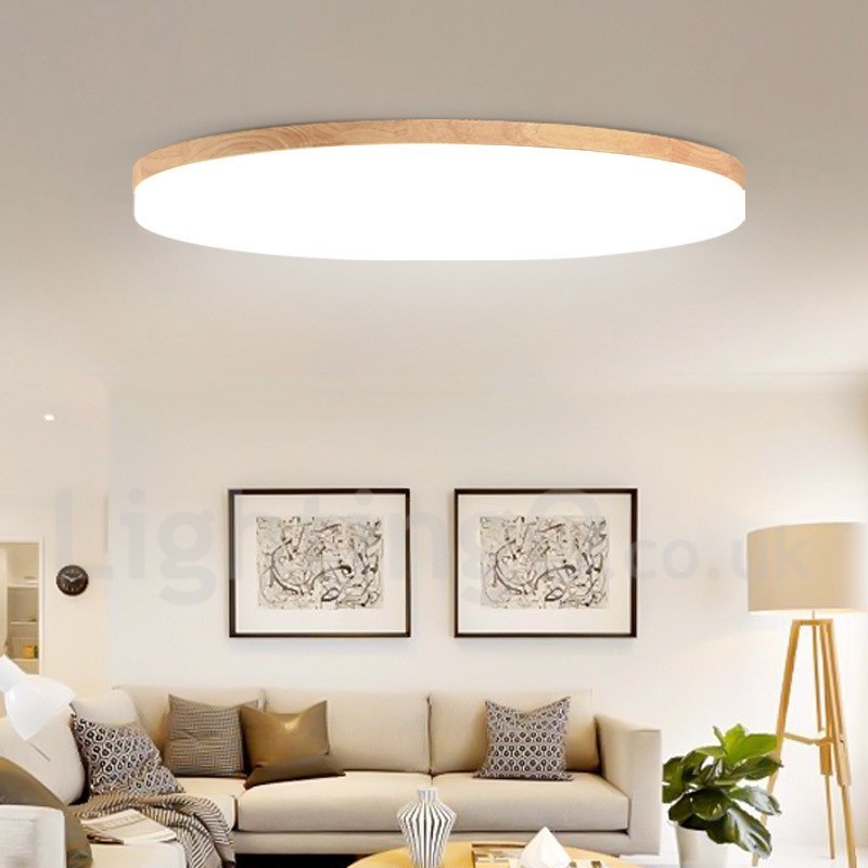 Nordic Round Ceiling Lamp Simple Modern Solid Wood Lamp Ultra thin Ceiling Lamp