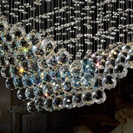 Modern Contemporary Chandelier Flush mount Pendant Fixture Crystal Rain Drop Light