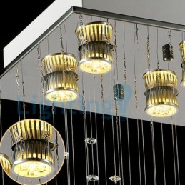 Modern Contemporary Chandelier Flush mount Pendant Fixture Crystal Rain Drop Light
