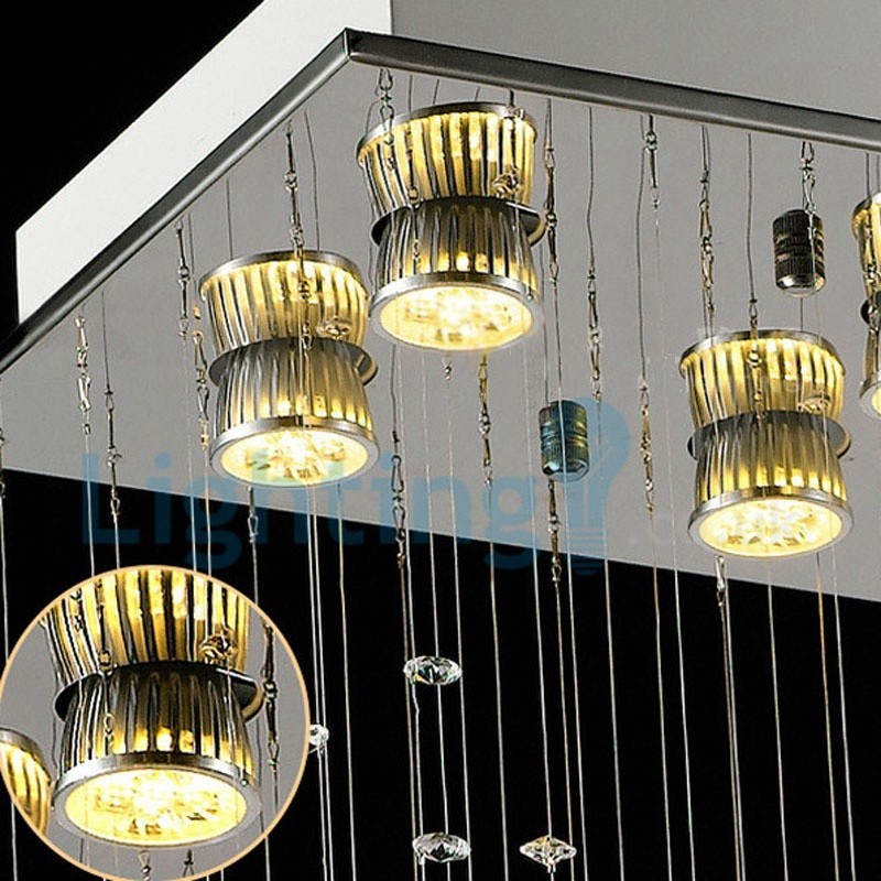 Modern Contemporary Chandelier Flush mount Pendant Fixture Crystal Rain Drop Light