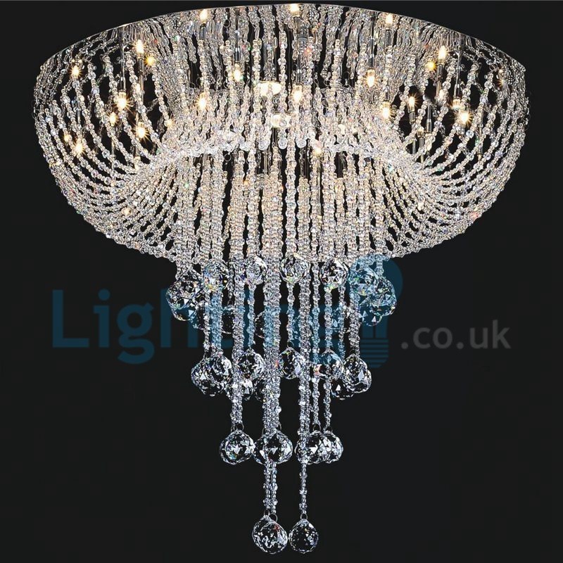 Modern Contemporary Chandelier Flush mount Pendant Fixture Crystal Rain Drop Light