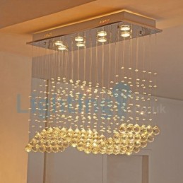 Modern Contemporary Chandelier Flush mount Pendant Fixture Crystal Rain Drop Light