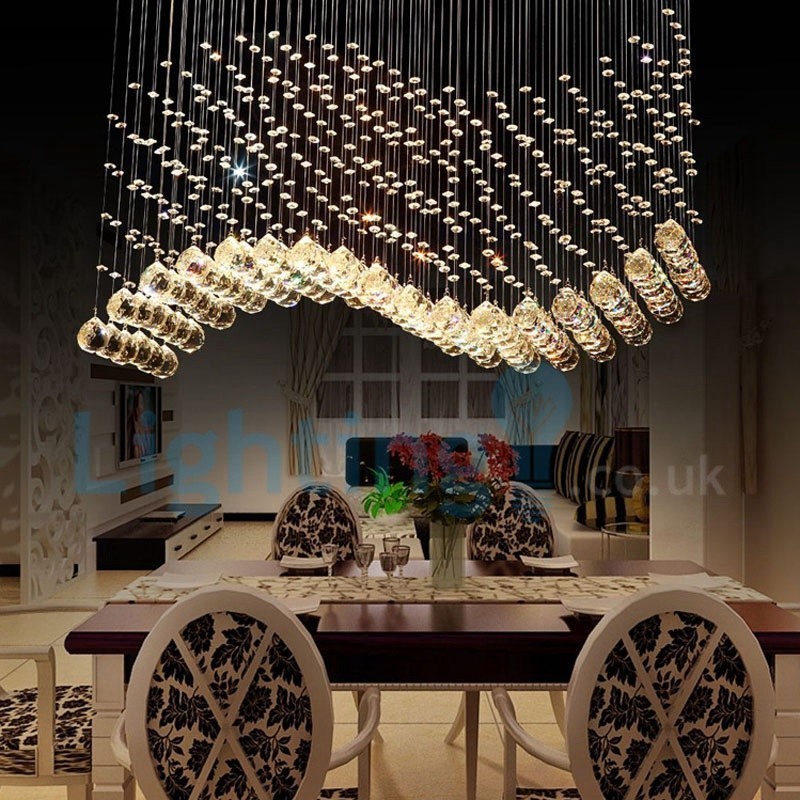 Modern Contemporary Chandelier Flush mount Pendant Fixture Crystal Rain Drop Light