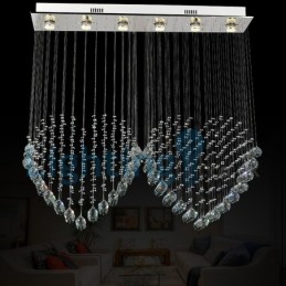 Modern Contemporary Chandelier Flush mount Pendant Fixture Crystal Rain Drop Light