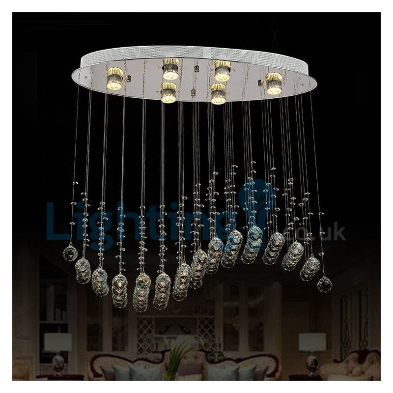 Modern Contemporary Chandelier Flush mount Pendant Fixture Crystal Rain Drop Light