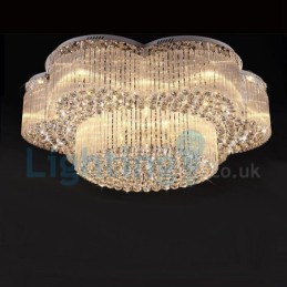 Modern Contemporary Chandelier Flush mount Pendant Fixture Crystal Rain Drop Light