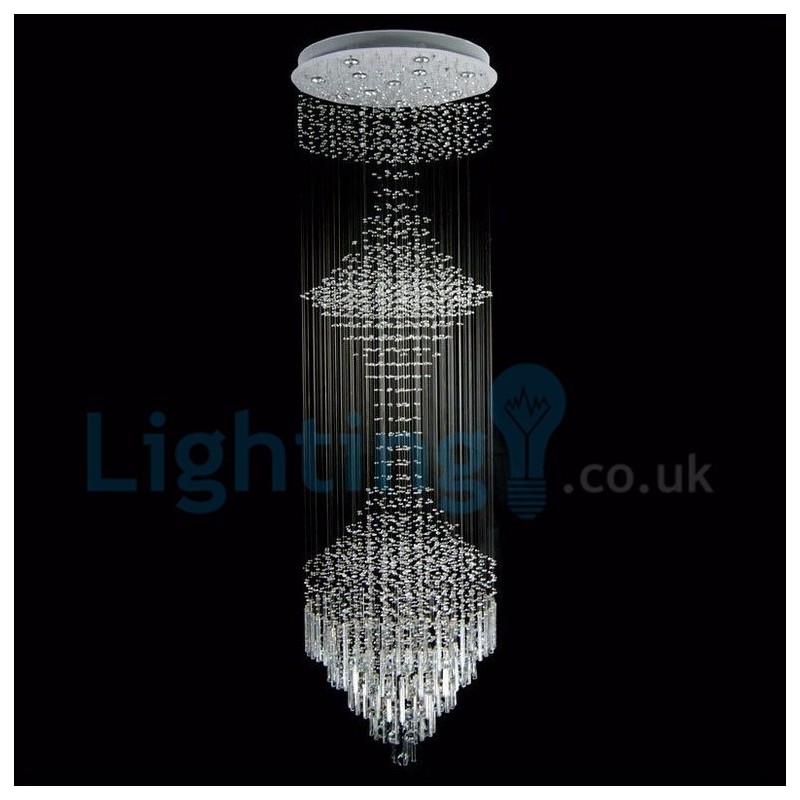 Modern Contemporary Chandelier Flush mount Pendant Fixture Crystal Rain Drop Light
