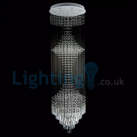 Modern Contemporary Chandelier Flush mount Pendant Fixture Crystal Rain Drop Light