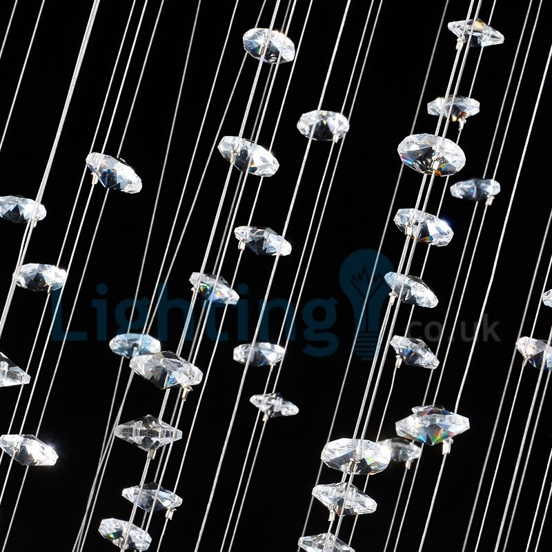 Modern Contemporary Chandelier Flush mount Pendant Fixture Crystal Rain Drop Light