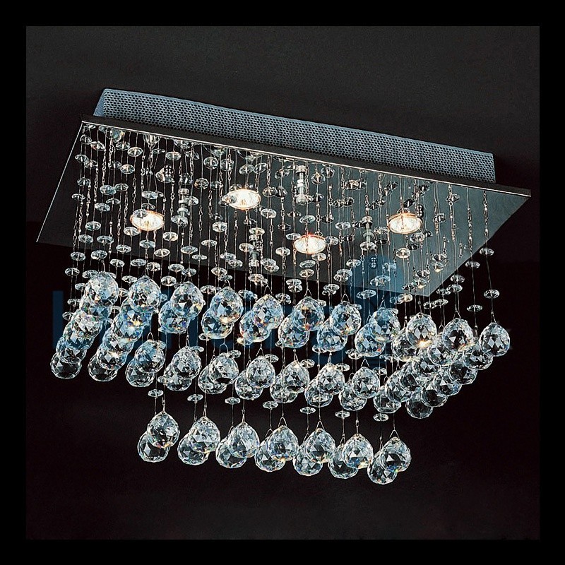 Modern Contemporary Chandelier Flush mount Pendant Fixture Crystal Rain Drop Light