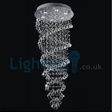 Modern Contemporary Chandelier Flush mount Pendant Fixture Crystal Rain Drop Light