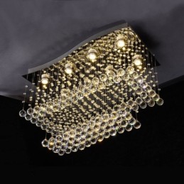 Modern Contemporary Chandelier Flush mount Pendant Fixture Crystal Rain Drop Light