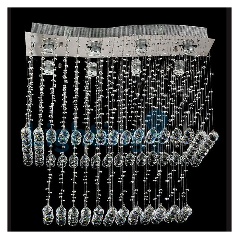 Modern Contemporary Chandelier Flush mount Pendant Fixture Crystal Rain Drop Light