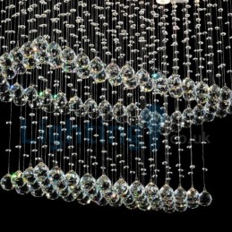 Modern Contemporary Chandelier Flush mount Pendant Fixture Crystal Rain Drop Light