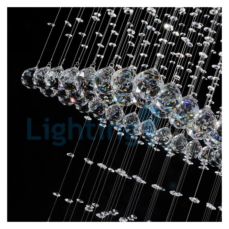 Modern Contemporary Chandelier Flush mount Pendant Fixture Crystal Rain Drop Light