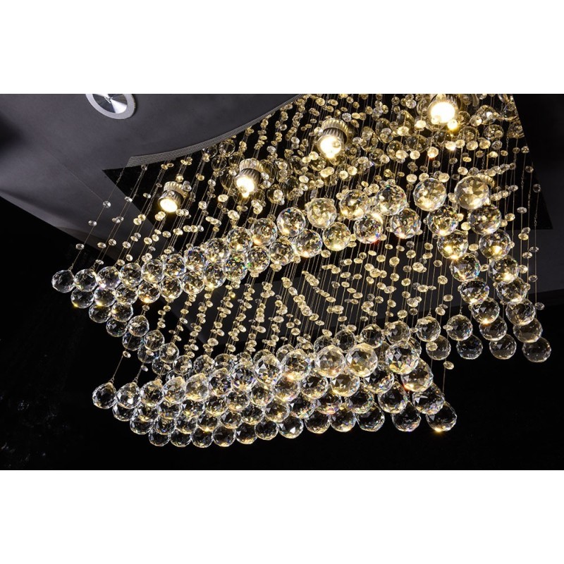 Modern Contemporary Chandelier Flush mount Pendant Fixture Crystal Rain Drop Light