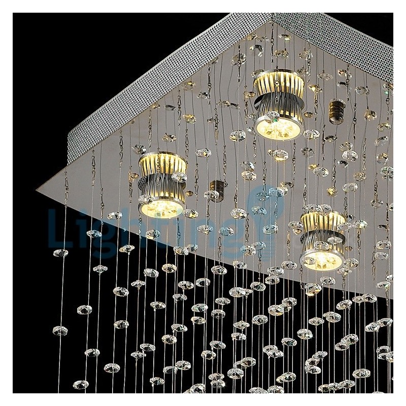 Modern Contemporary Chandelier Flush mount Pendant Fixture Crystal Rain Drop Light