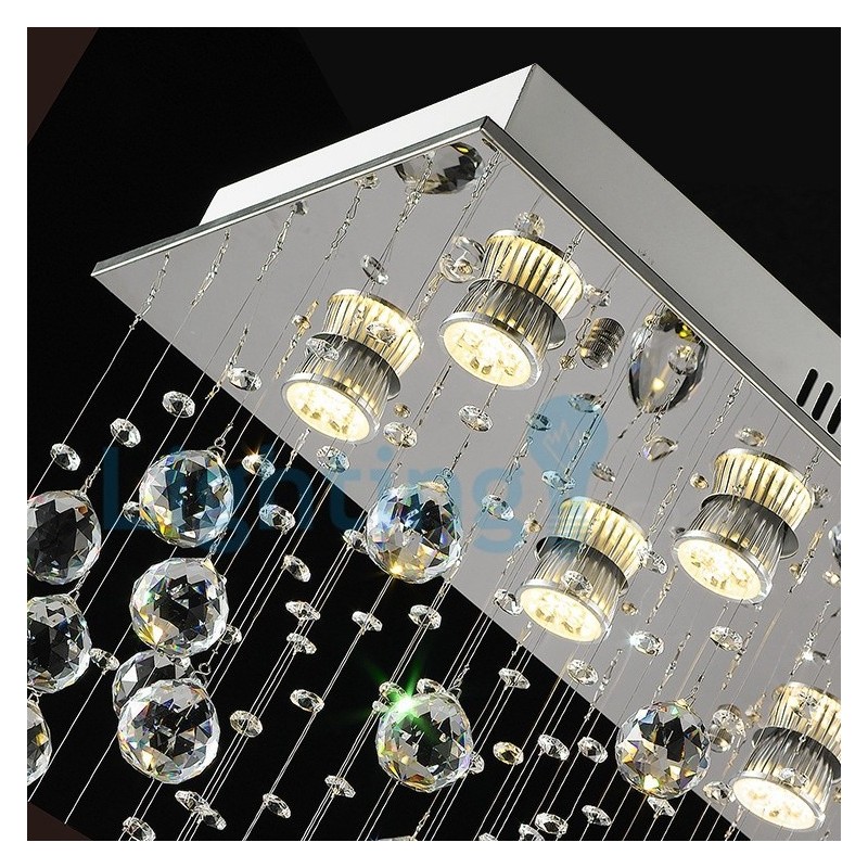 Modern Contemporary Chandelier Flush mount Pendant Fixture Crystal Rain Drop Light