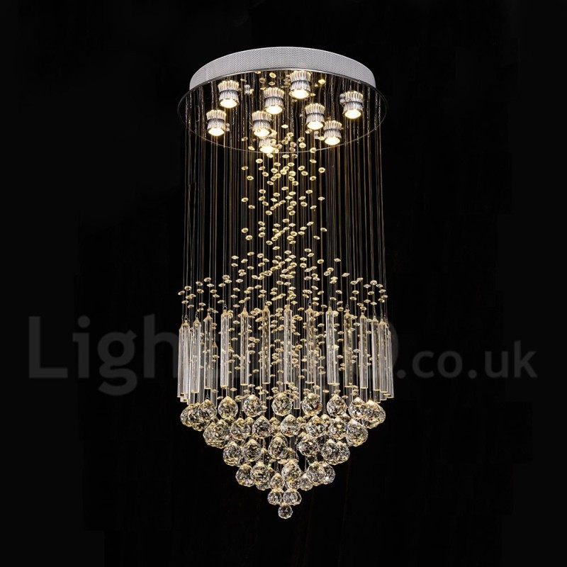 Modern Contemporary Chandelier Flush mount Pendant Fixture Crystal Rain Drop Light