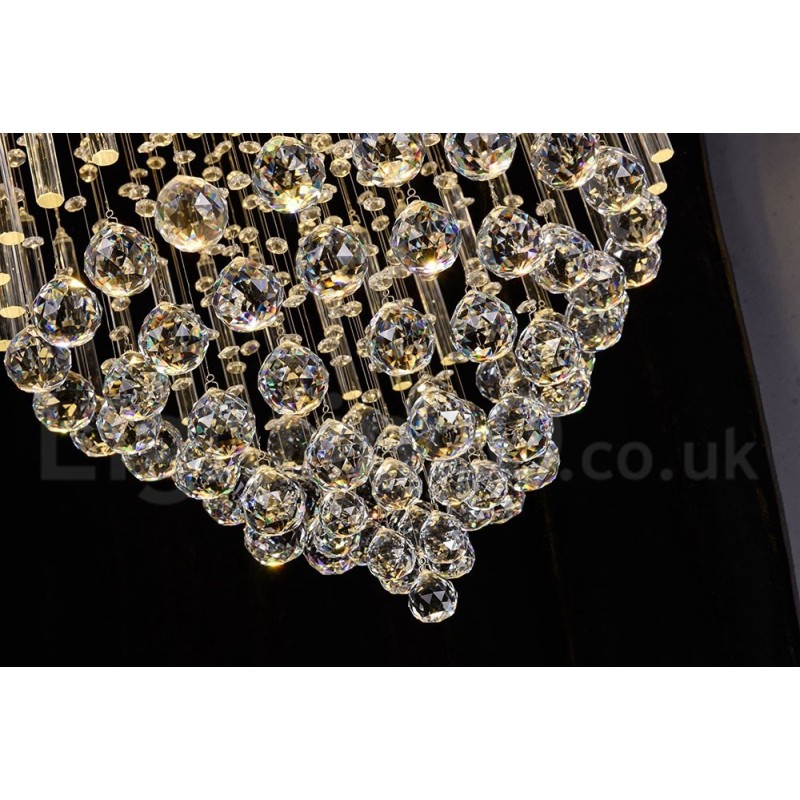 Modern Contemporary Chandelier Flush mount Pendant Fixture Crystal Rain Drop Light