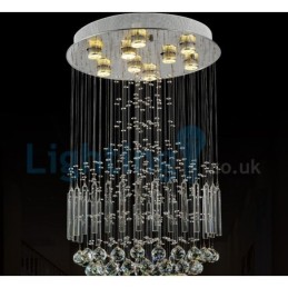 Modern Contemporary Chandelier Flush mount Pendant Fixture Crystal Rain Drop Light
