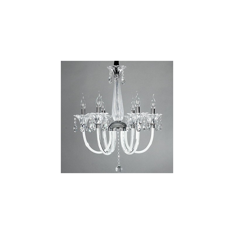 American Style Lodge 6 Light Chandelier With Glass Shade