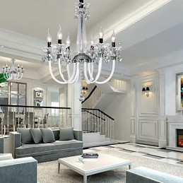 American Style Lodge 6 Light Chandelier With Glass Shade