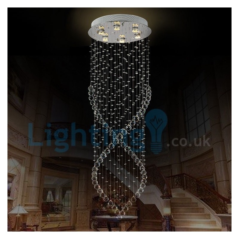 Modern Contemporary Chandelier Flush mount Pendant Fixture Crystal Rain Drop Light