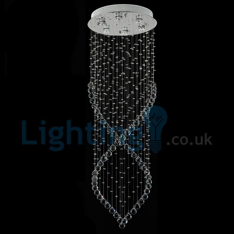 Modern Contemporary Chandelier Flush mount Pendant Fixture Crystal Rain Drop Light