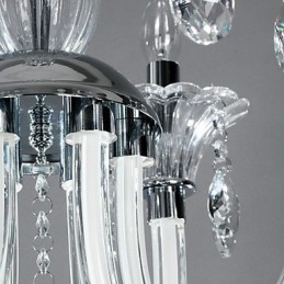 American Style Lodge 6 Light Chandelier With Glass Shade