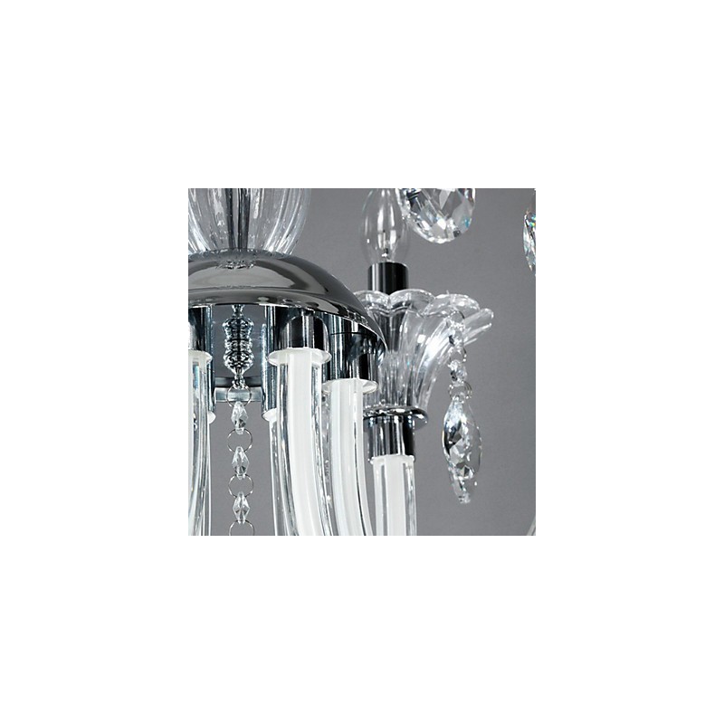 American Style Lodge 6 Light Chandelier With Glass Shade