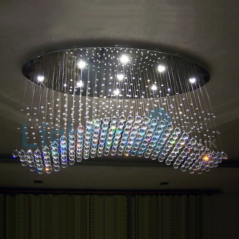 Modern Contemporary Chandelier Flush mount Pendant Fixture Crystal Rain Drop Light