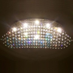 Modern Contemporary Chandelier Flush mount Pendant Fixture Crystal Rain Drop Light