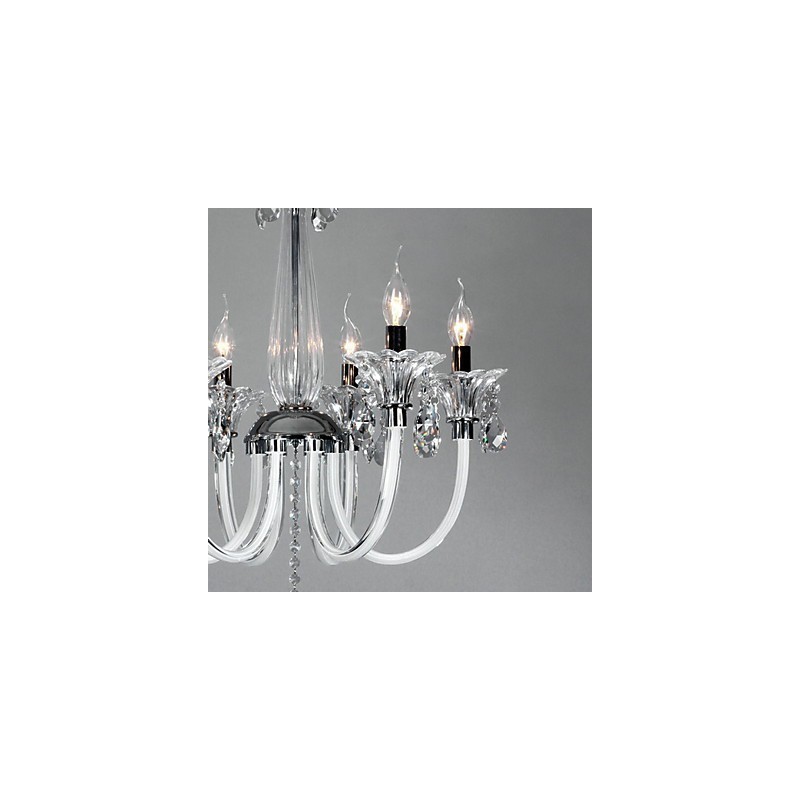 American Style Lodge 6 Light Chandelier With Glass Shade