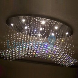 Modern Contemporary Chandelier Flush mount Pendant Fixture Crystal Rain Drop Light