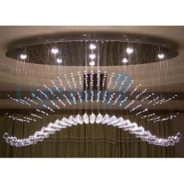 Modern Contemporary Chandelier Flush mount Pendant Fixture Crystal Rain Drop Light
