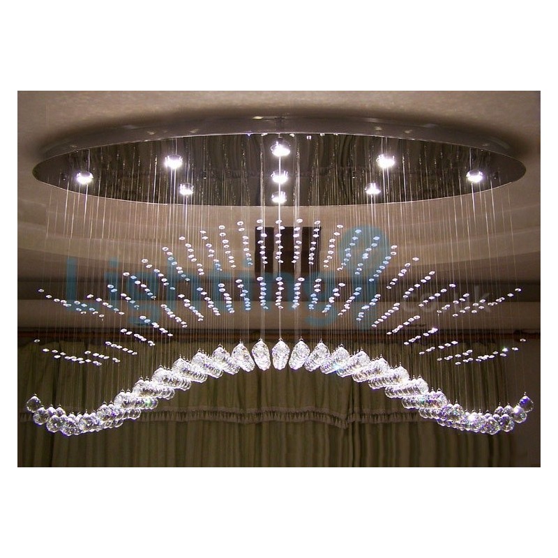 Modern Contemporary Chandelier Flush mount Pendant Fixture Crystal Rain Drop Light