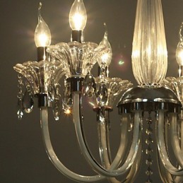 American Style Lodge 6 Light Chandelier With Glass Shade