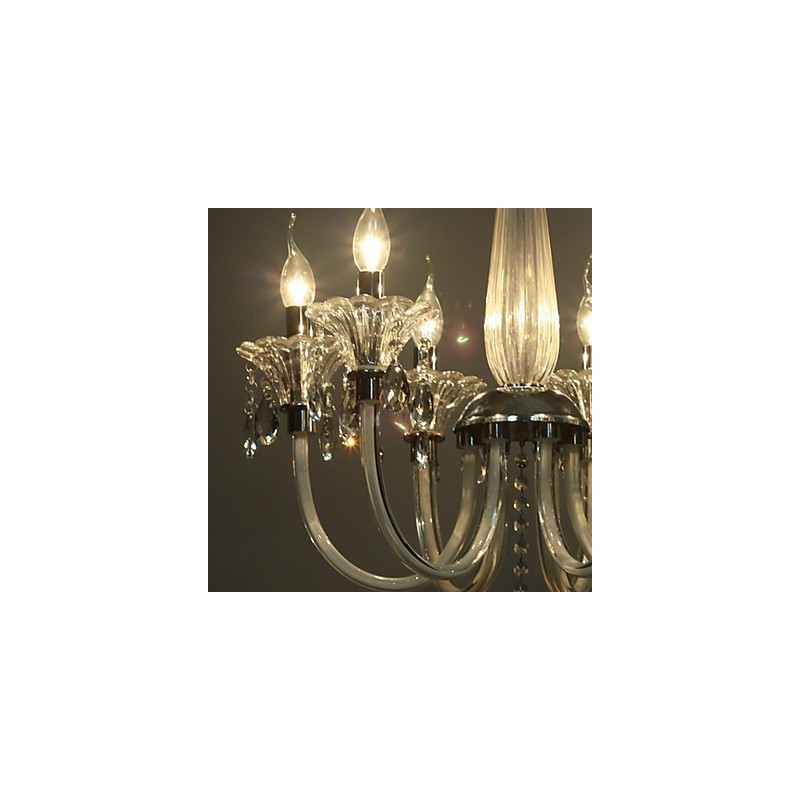 American Style Lodge 6 Light Chandelier With Glass Shade