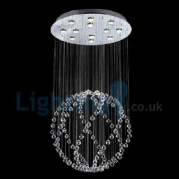Modern Contemporary Chandelier Flush mount Pendant Fixture Crystal Rain Drop Light