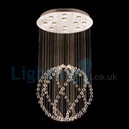 Modern Contemporary Chandelier Flush mount Pendant Fixture Crystal Rain Drop Light