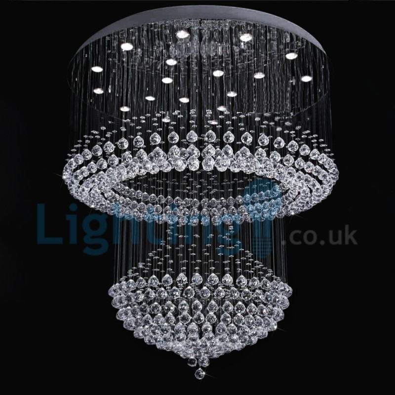 Modern Contemporary Chandelier Flush mount Pendant Fixture Crystal Rain Drop Light