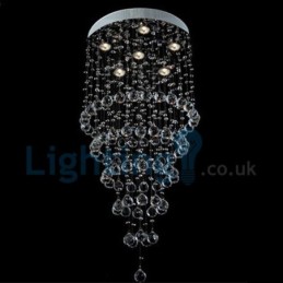Modern Contemporary Chandelier Flush mount Pendant Fixture Crystal Rain Drop Light