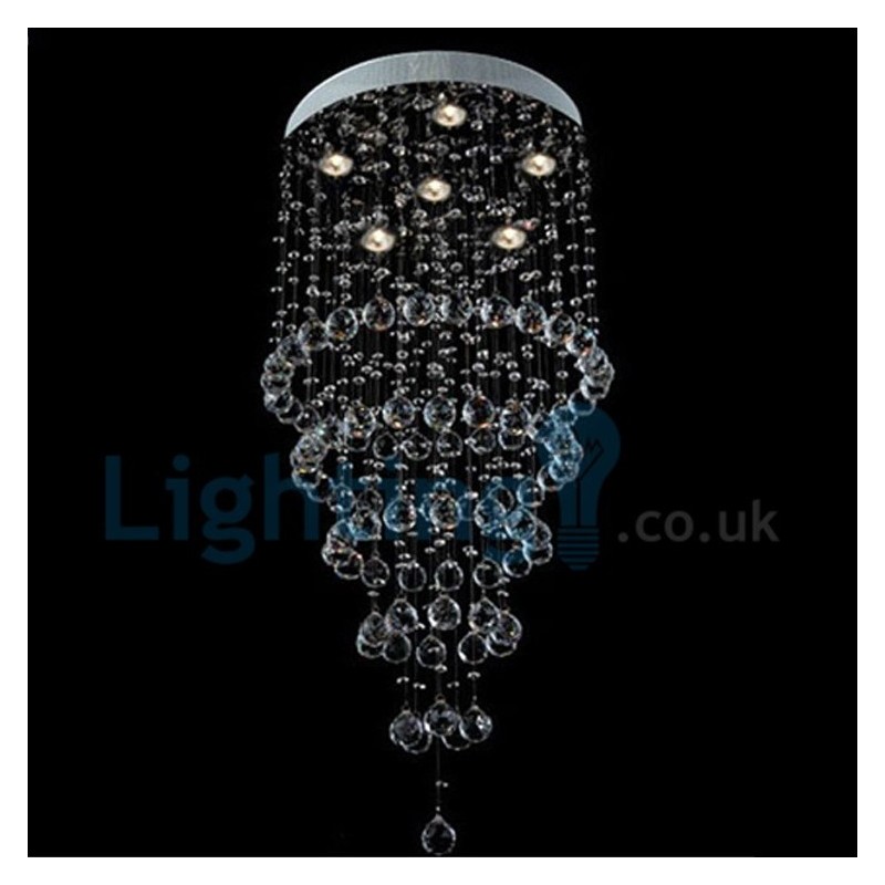 Modern Contemporary Chandelier Flush mount Pendant Fixture Crystal Rain Drop Light