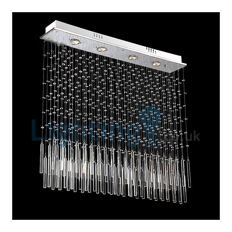 Modern Contemporary Chandelier Flush mount Pendant Fixture Crystal Rain Drop Light