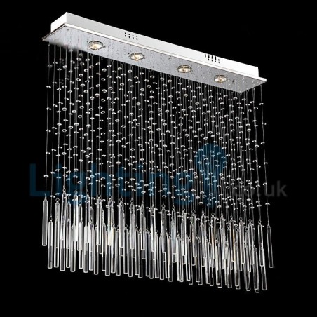 Modern Contemporary Chandelier Flush mount Pendant Fixture Crystal Rain Drop Light