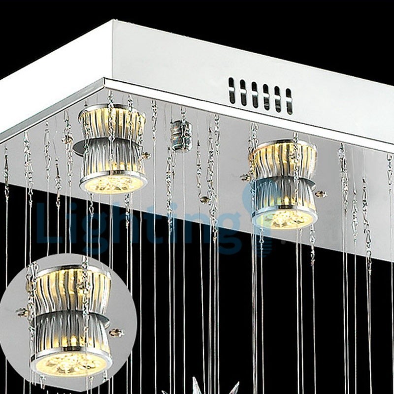 Modern Contemporary Chandelier Flush mount Pendant Fixture Crystal Rain Drop Light