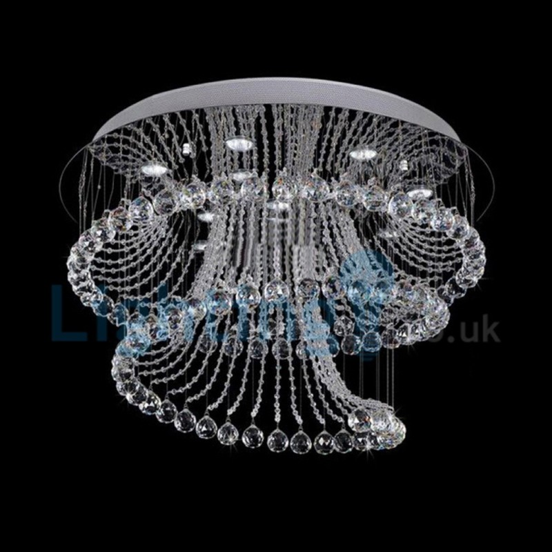 Modern Contemporary Chandelier Flush mount Pendant Fixture Crystal Rain Drop Light